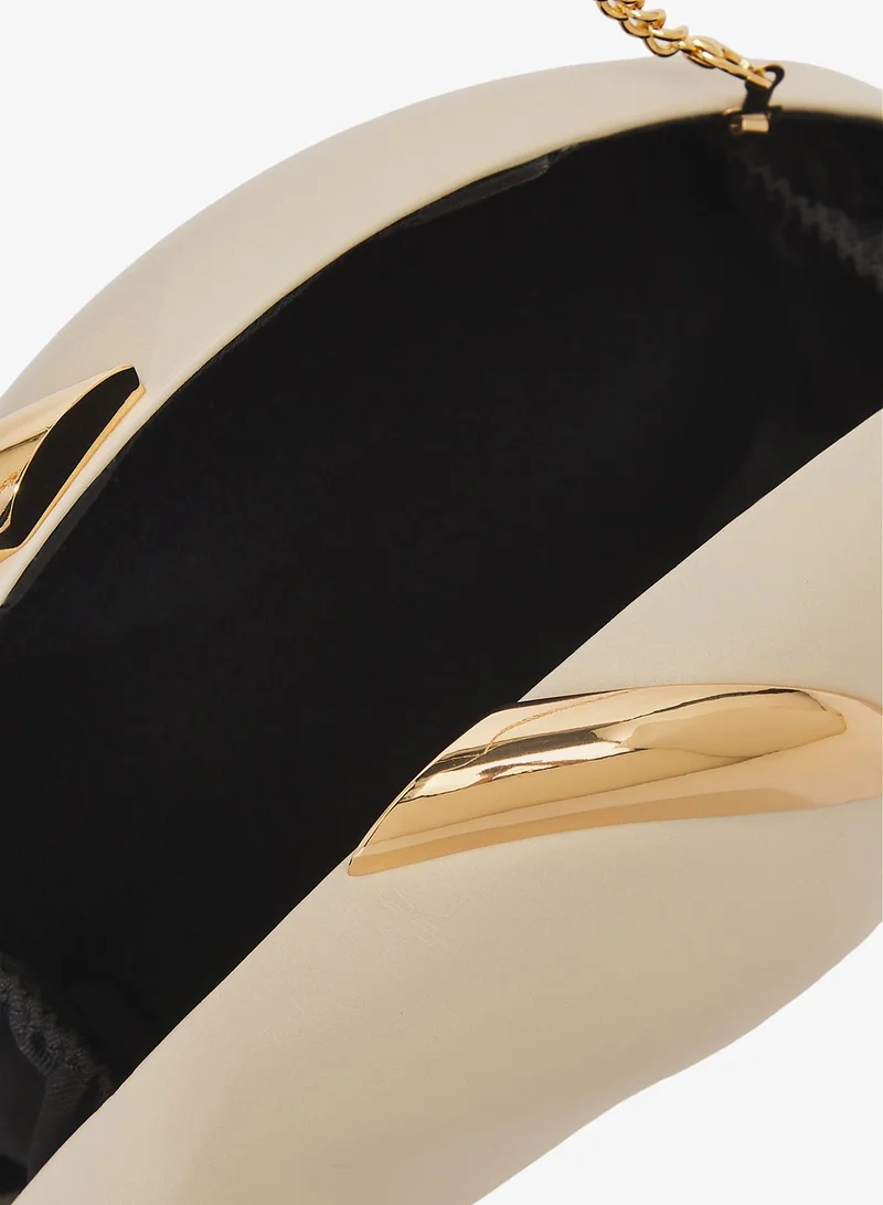 Namshi x White Gold Accent Detailed Clutch for Women | Best Price UAE